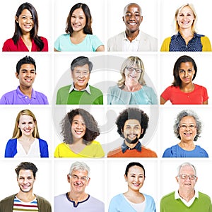 Portrait of Multiethnic Colorful Diverse People