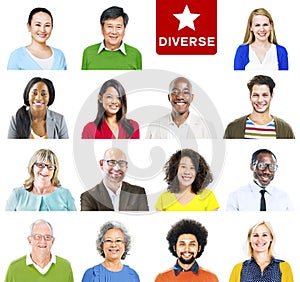 Portrait of Multiethnic Colorful Diverse People