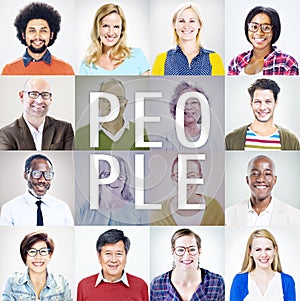 Portrait of Multiethnic Diverse Colorful People