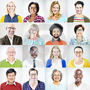 Portrait of Multiethnic Diverse Colorful People