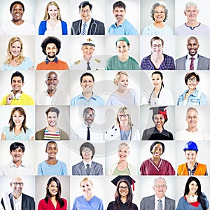 Portrait of Multiethnic Mixed Occupations People photo