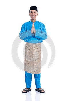 Portrait of muslim with baju koko hari raya