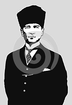 Portrait of Mustafa Kemal Ataturk the founder of Republic of Turkey photo