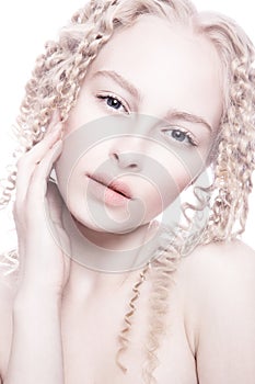 Portrait of mysterious albino woman