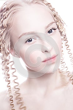 Portrait of mysterious albino woman