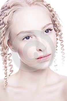 Portrait of mysterious albino woman photo