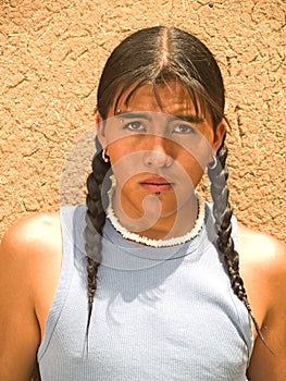 Portrait of a Native American teenage boy