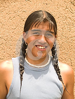 Portrait of a Native American teenage boy