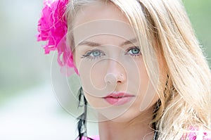 Portrait of naturally beautiful blond woman