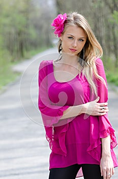 Portrait of naturally beautiful blond woman