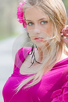 Portrait of naturally beautiful blond woman