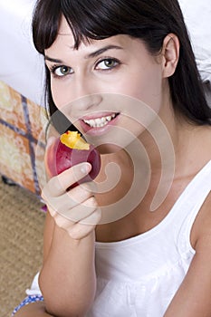 Portrait with nectarine