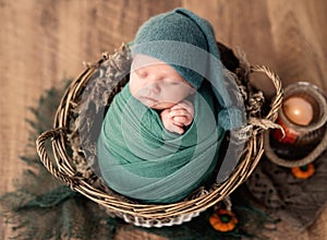 Portrait of newborn baby boy