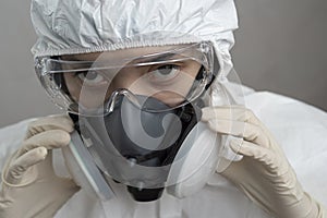 Portrait of a nurse or doctor with personal protection equipment