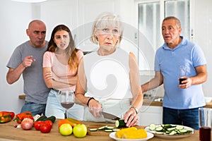 Portrait of a offended mature woman who had a conflict with her family