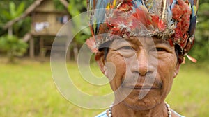 Portrait of an old indigenous man