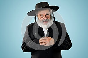 Portrait of old senior orthodox Hasdim Jewish man