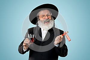 Portrait of old senior orthodox Hasdim Jewish man