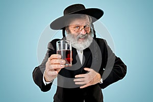 Portrait of old senior orthodox Hasdim Jewish man