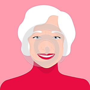 Portrait of an old woman. Avatar pensioner.