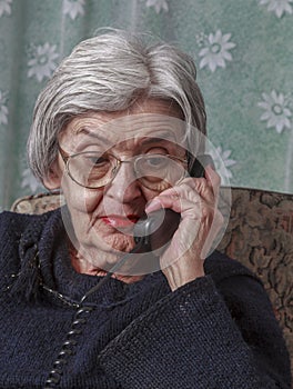 Portrait of an Old Woman on the Phone