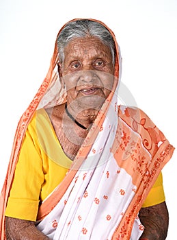 Portrait of an old woman, Senior Indian woman