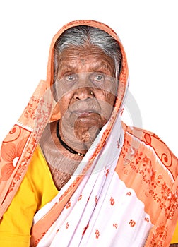 Portrait of an old woman, Senior Indian woman