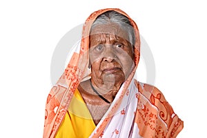 Portrait of an old woman, Senior Indian woman