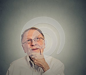 Portrait oldie thinking