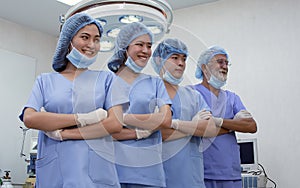 Portrait of operation doctor standing in theatre of hospital