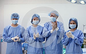 Portrait of operation doctor standing in theatre of hospital