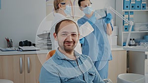 Portrait of oral care patient smiling and looking at camera