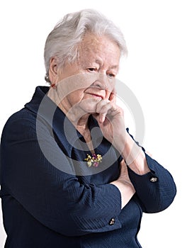 Portrait of pensive old woman