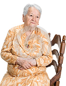 Portrait of pensive old woman