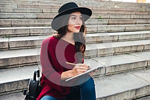 Portrait of a pensive young asian woman