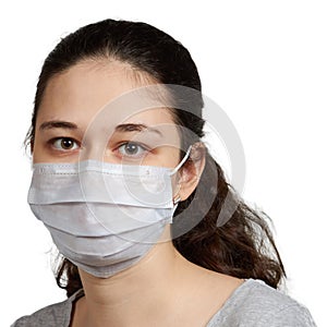 Portrait of people in a medical mask a Girl with a medical mask a boy in a mask, to protect against the spread of the virus