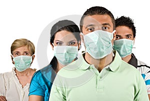 Portrait of people protect from flu