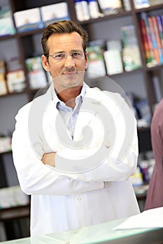 Portrait of pharmacist at work