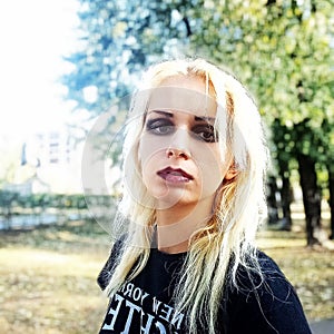 Portrait photo of an informal gothic girl