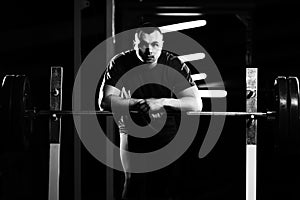 Portrait of a Physically Fit Muscular Powerlifter