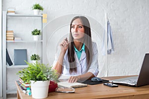 Portrait of physician doctor working in medical