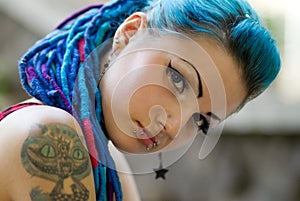 Portrait of pierced teen girl