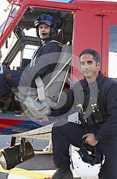 Portrait of pilot and paramedic by Medevac photo