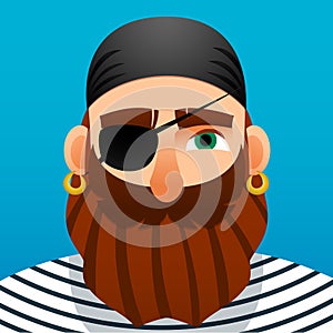 Portrait of a pirate. Cartoon style.