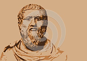 Portrait of Plato, famous Greek philosopher.