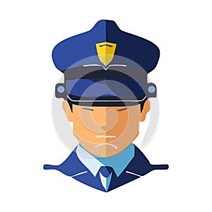 Portrait of police officer vector illustration
