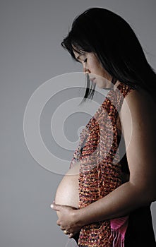 Portrait of pregnant asian woman