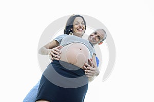 Portrait of a pregnant wife with her husband