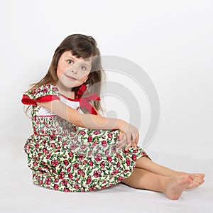 Portrait of preschooler girl in summer dress
