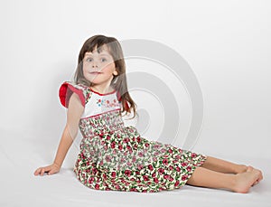 Portrait of preschooler girl in summer dress